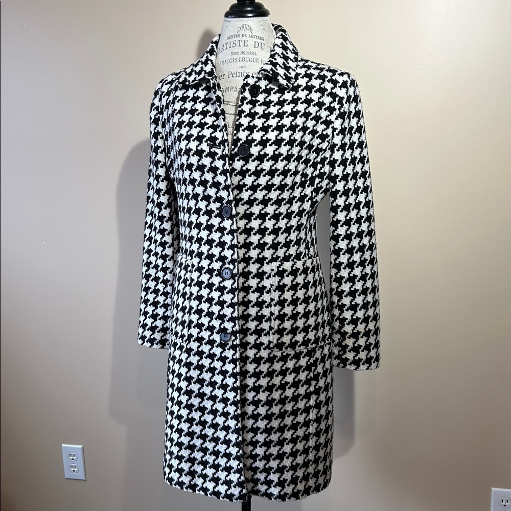 Houndstooth Peacoat, Black & White, (size 8p)